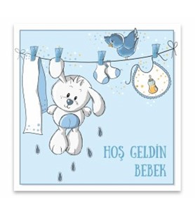 Hoşgeldin Erkek Bebek Mesaj Kartı